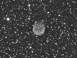 Nebulosa planetaria NGC6781 fatta con il telescopio principale, cassegrain diametro 369mm focale 2517 (F/6.85). Mediana e somma di 6x60s e 8x90s (totale 18min). Applicata una scala logaritmica e successivamente un filtro DDP.