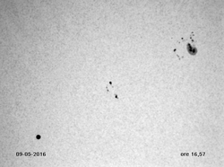 Transito di Mercurio sul Sole del 9 maggio 2016 ripreso da Franco Sofra