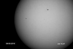 Transito di Mercurio sul Sole del 9 maggio 2016 ripreso da Franco Sofra