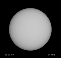 Transito di Mercurio sul Sole del 9 maggio 2016 ripreso da Franco Sofra