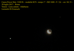 Congiunzione Venere, Luna e Aldebaran