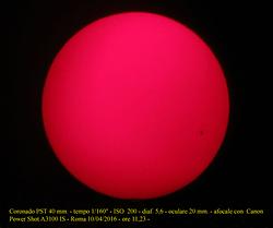 Macchia Solare del 10 aprile 2016